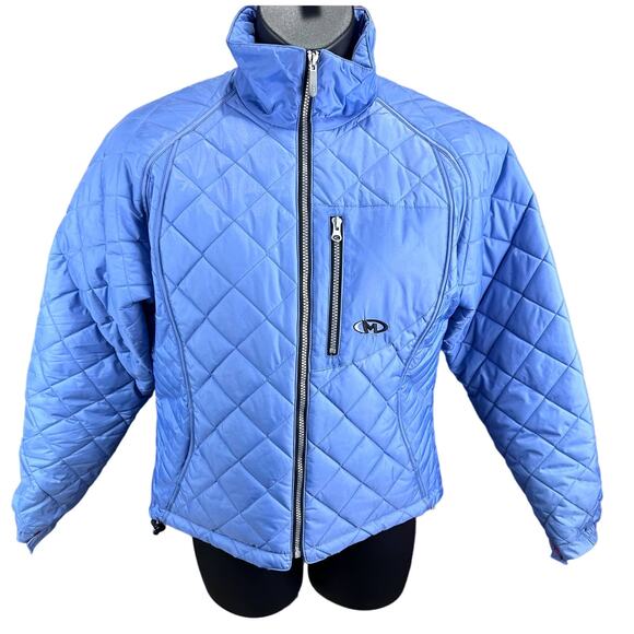 Marker women's baby blue thin puffer jacket quilted nylon coat size LG - Picture 1 of 9